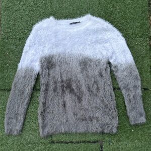 Doe & Rae White Fuzzy Sweater